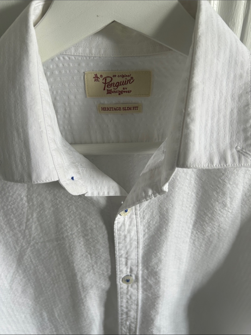 Original Penguin White Slim Fit Button-Down Shirt